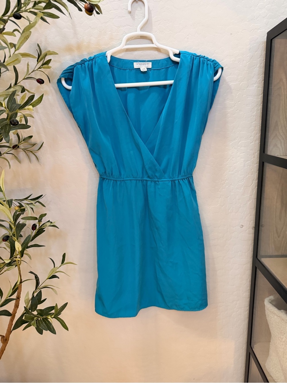 Forever 21 Teal Surplice Mini Dress